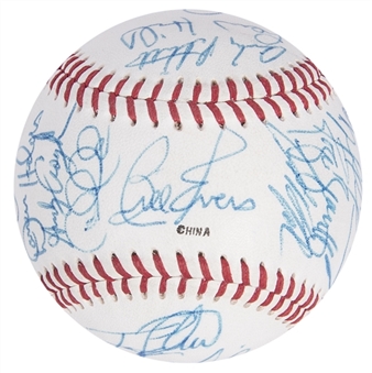 1994 Albany-Colonie Yankees Team Signed Official Eastern League Baseball with 26 Signatures Including Derek Jeter & Andy Pettitte (Beckett)